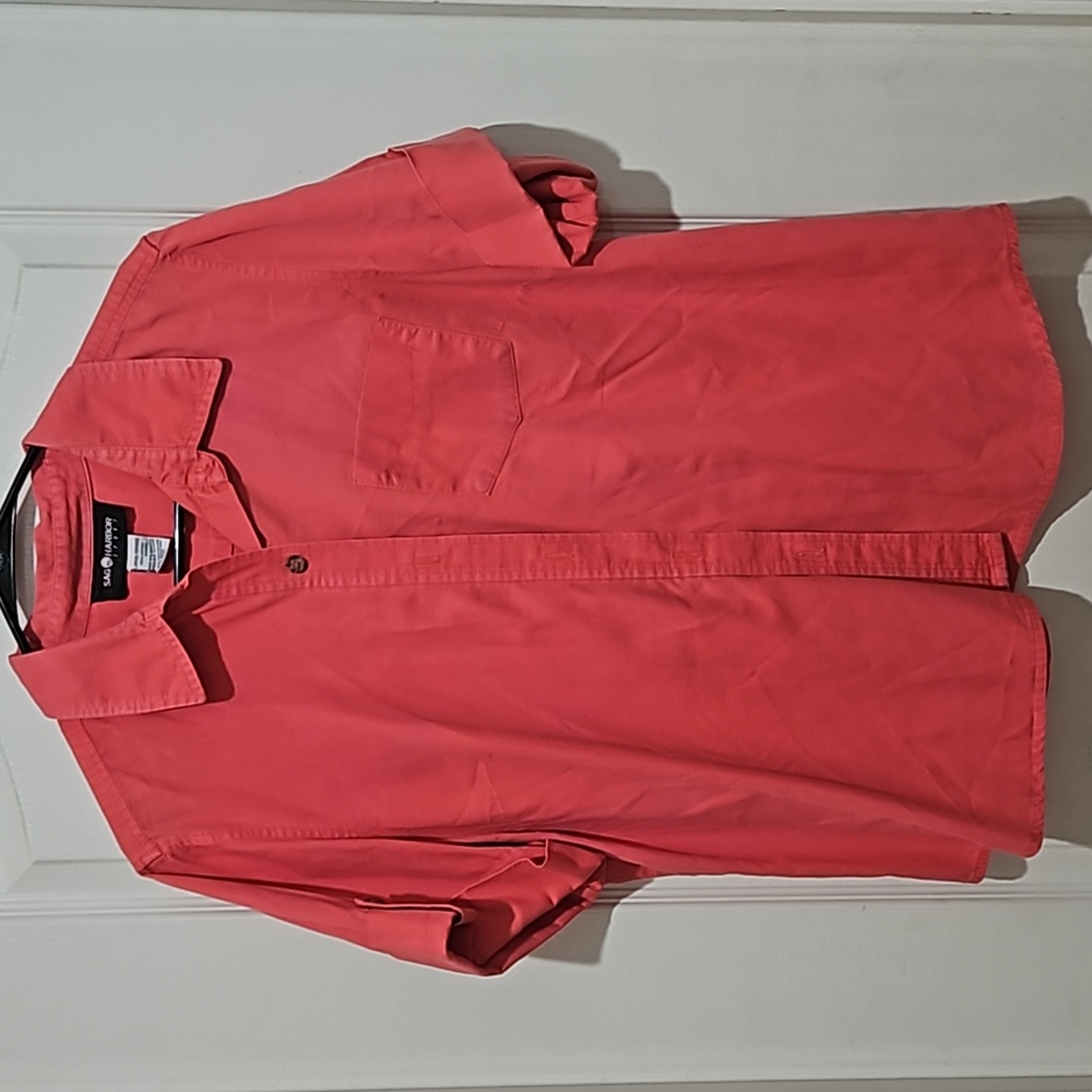 Sag Harbor Large Men Button down Coral